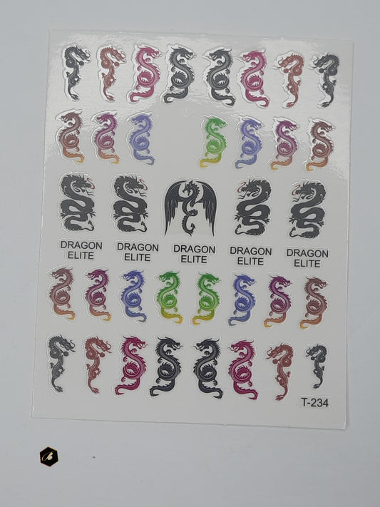 Dragon Nail Sticker-mix