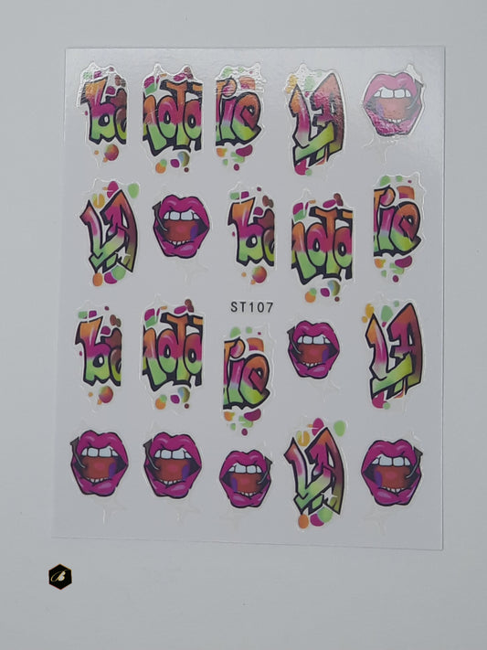 Graffiti Nail sticker-001